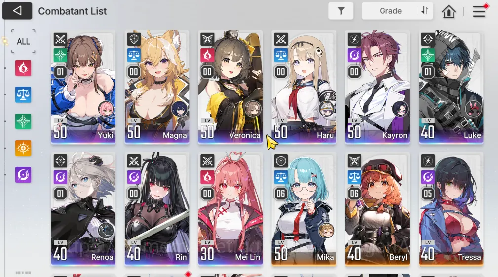Chaos Zero Nightmare Accounts GLOBAL LV43|9 SSR(YukiM1,LukeM1,RenoaM1,Vero,Haru,MeiLin,Etc 2