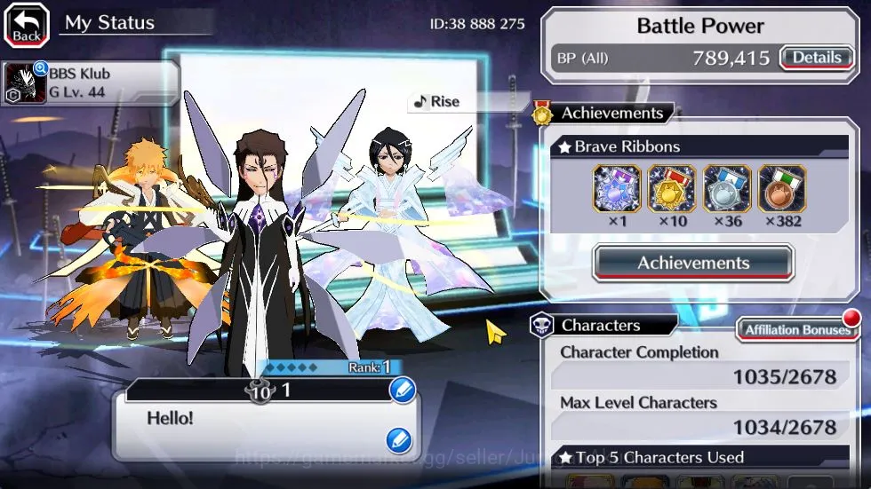 Bleach: Brave Souls Accounts [GLOBAL]50K Orb|10th Anniv(Rukia,Ichigo),Santa Soc image 4