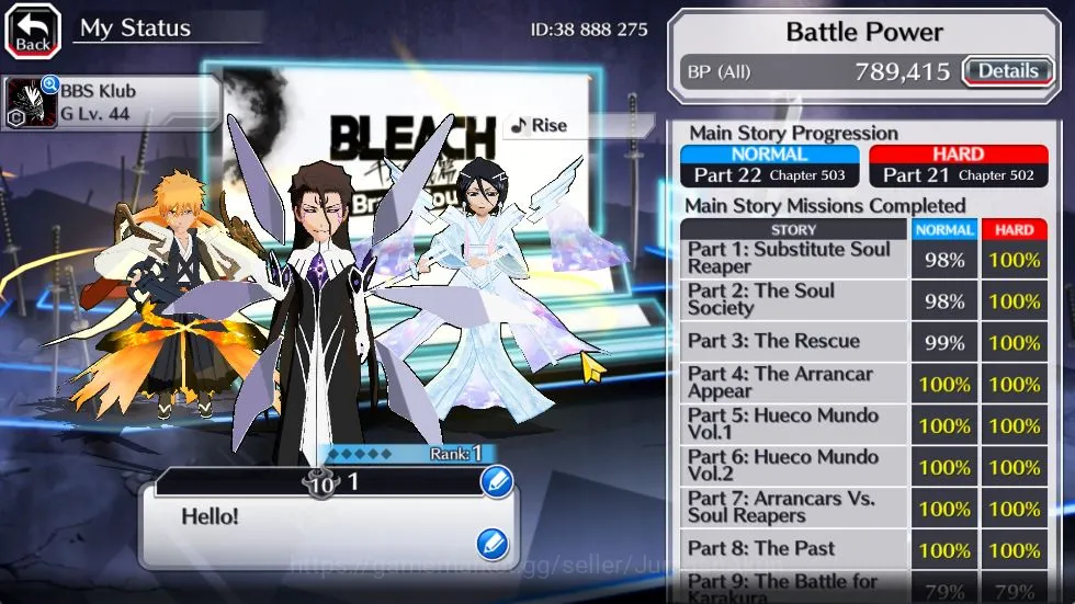 Bleach: Brave Souls Accounts [GLOBAL]50K Orb|10th Anniv(Rukia,Ichigo),Santa Soc image 5
