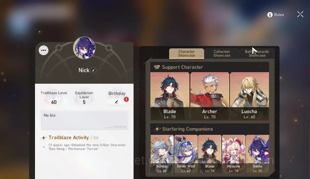 Honkai Star Rail Mid Game ASIA|TL 60|7 Limited|Sunday,Hyacine,Silver Wolf,Ru image 1