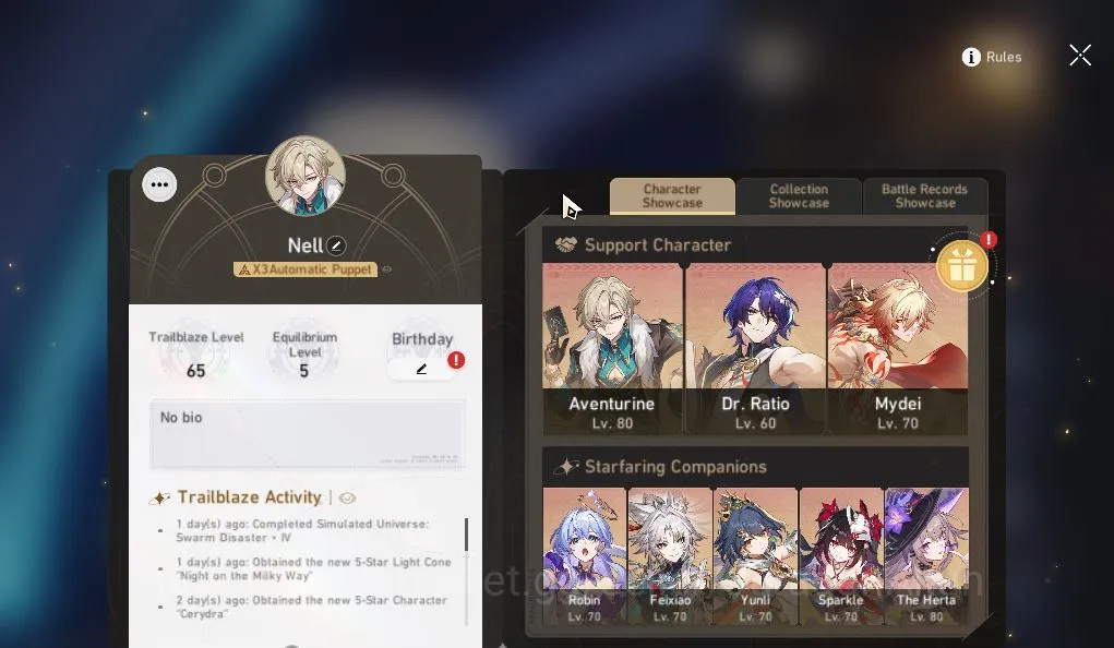 Honkai Star Rail Mid Game ASIA|TL65|10 Limited [Ceydra,The Herta,Feixiao,Rob image 1