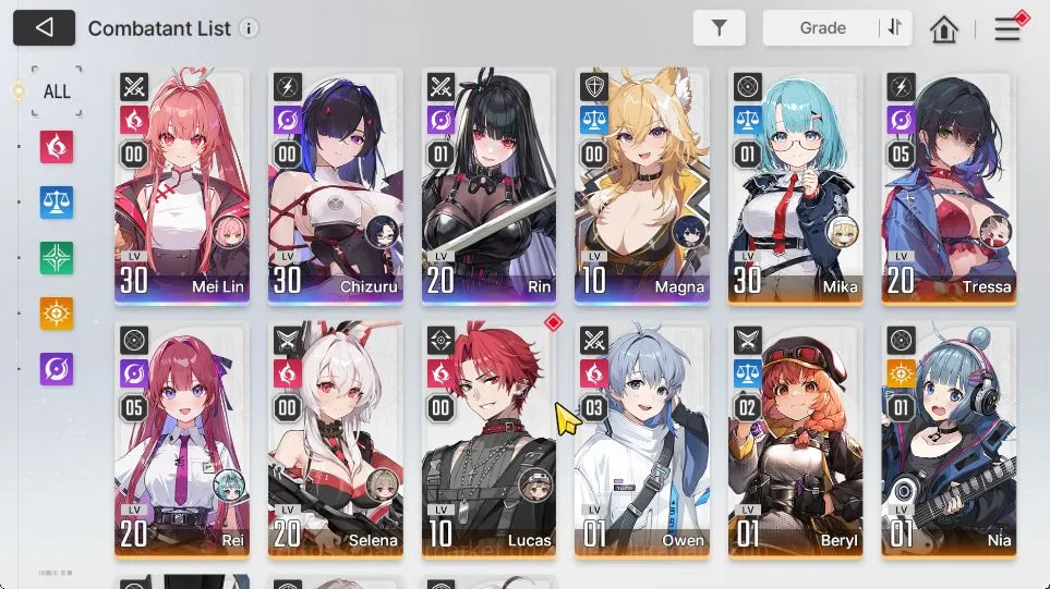 Chaos Zero Nightmare Accounts ASIA Lv20|4 SSR 1 Limit (Chizuru,RinM1,Mei Lin,Magna)+11 SR (MikaM1,ReiM5,Selena,Etc)|9 SR 3