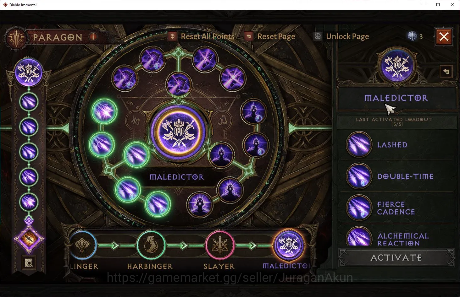 Diablo Immortal Accounts Mid-Tier SEA - Izual | Lv60 (591) Tempest | 32K CR | Reso 390 | Hell III | Paragon Maledictor 4