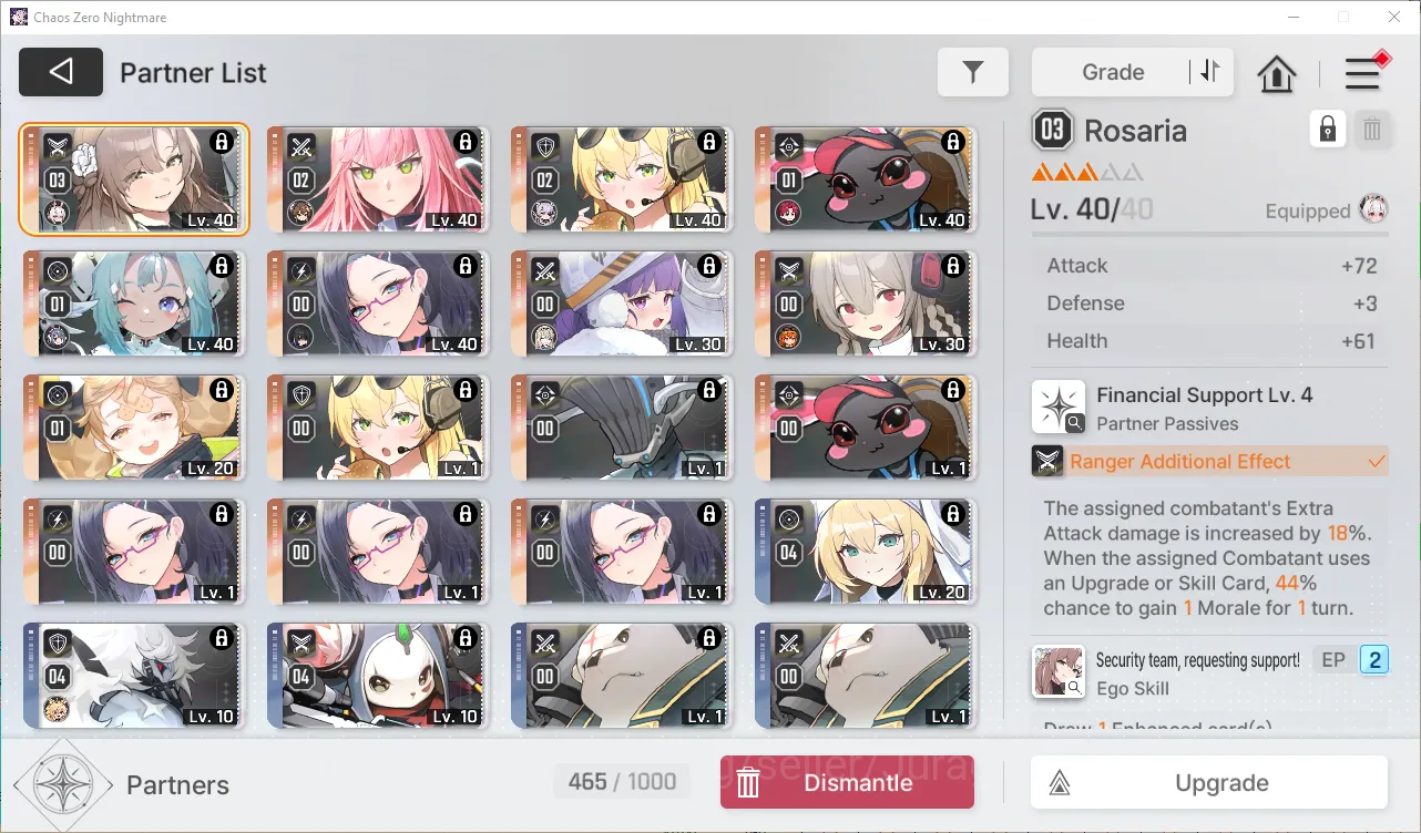 Chaos Zero Nightmare Accounts GLOBAL Lv41| 8 SSR (MeilinM1,HugoM1,Haru,Yuki,Khalipe,Magna,Rin,Orlea) + 11SR 5