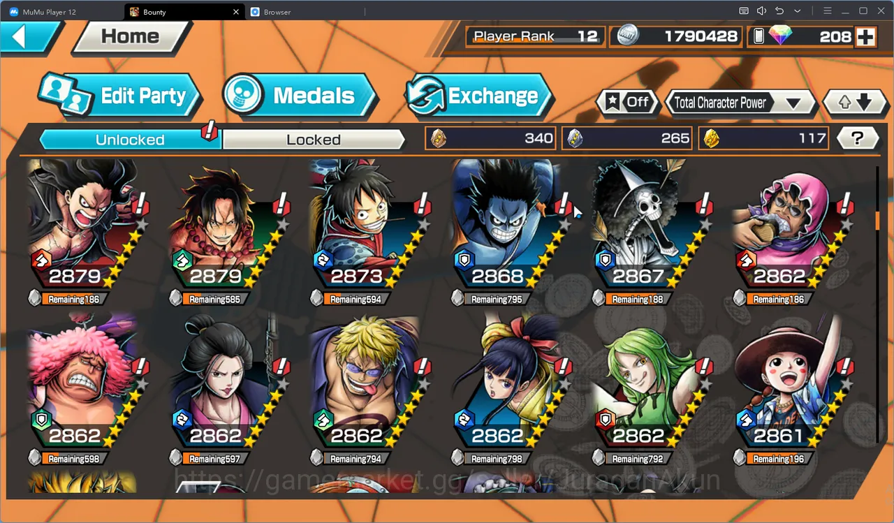 One Piece Bounty Rush Accounts Mid-Tier Best 3 Meta Extream |Luffy Gear5 Lv Max, Kid & Law Lv82, Akainu Lv62 ETC|Log 4