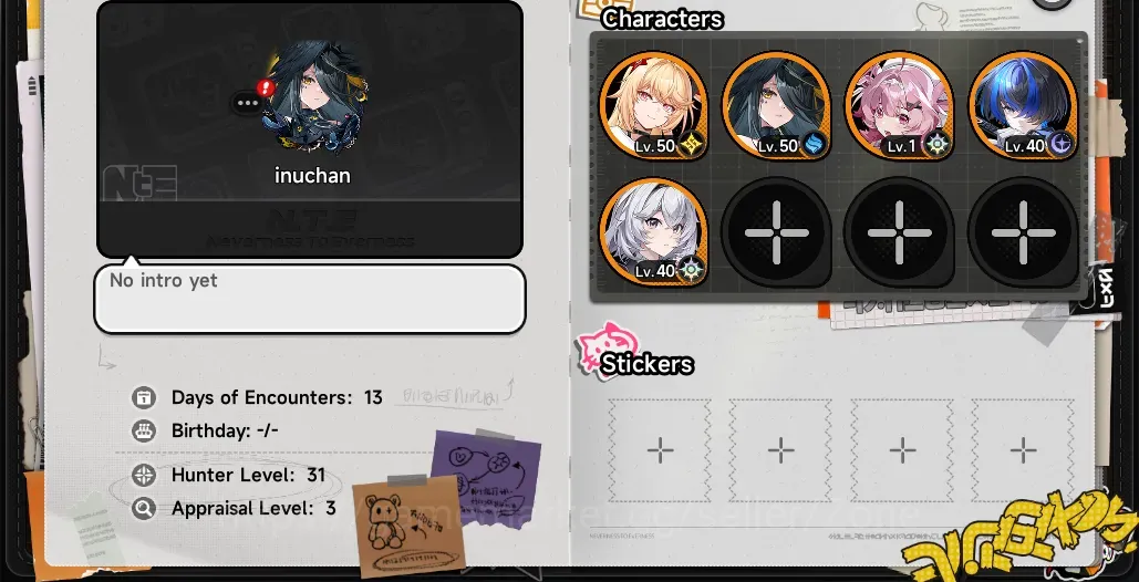 Neverness to Everness Accounts SEA | HL31 |Tycoon 3| 5 S-Class 2 Lim: Blackbird, Akane+Glider | 3K Annulith, 18 warp | MC 1