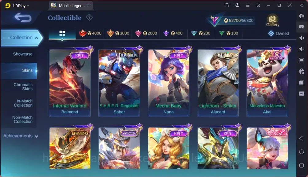 Mobile Legends: Bang Bang Accounts GLOBAL Hero 132 Skin 243|Star Hayabusa|Valentine F image 8