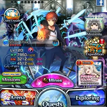 Grand Summoners Accounts End-Game Global|Rank 174|19 SP.Art|45 Ascend 45 TW (UP Roy,Shadow,S Emiya,Chloe,S Luvia&Rin