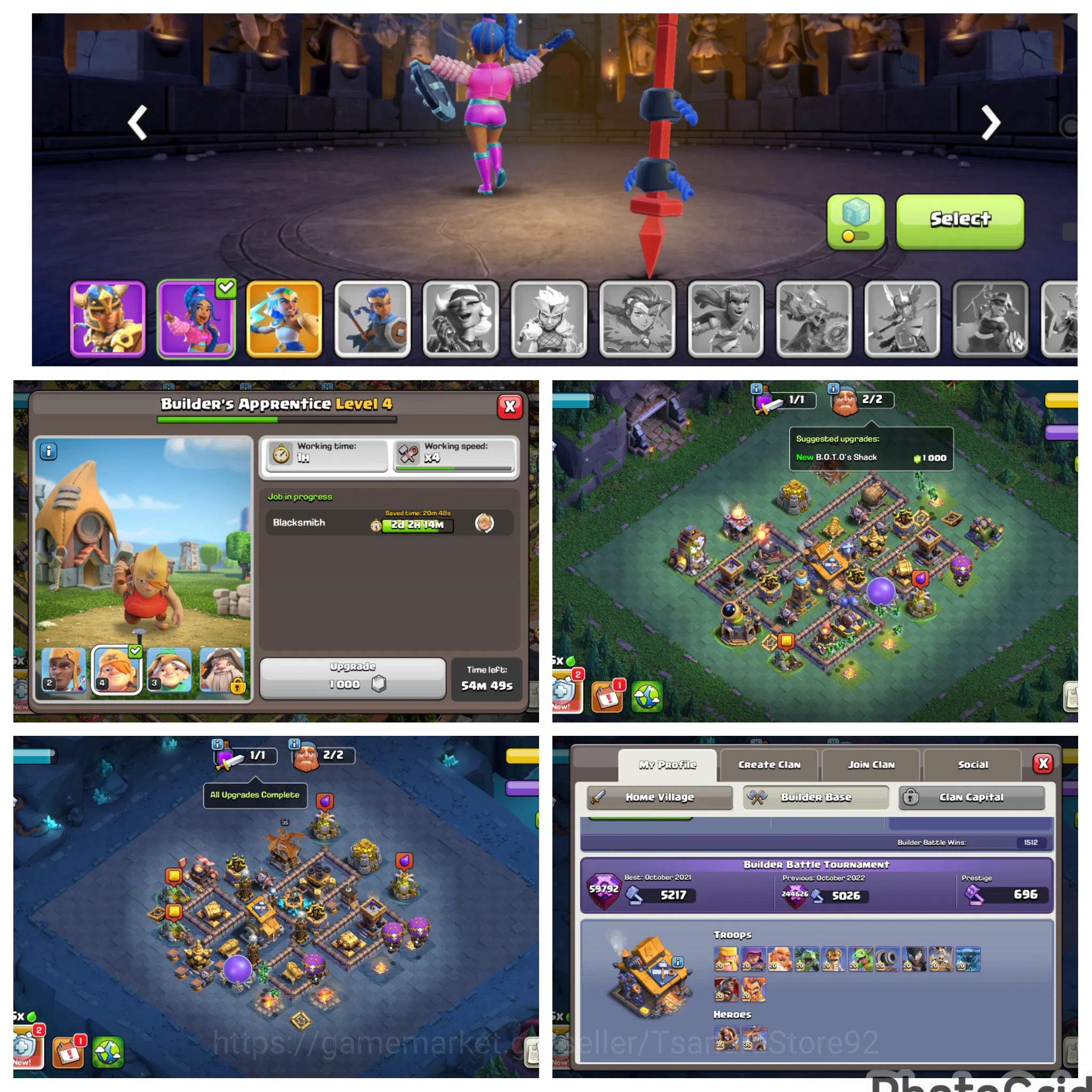 Clash of Clans Accounts SUPER DISCONT TH 17 LVL 268 FULLYMAX |BUILDERHALL image 5