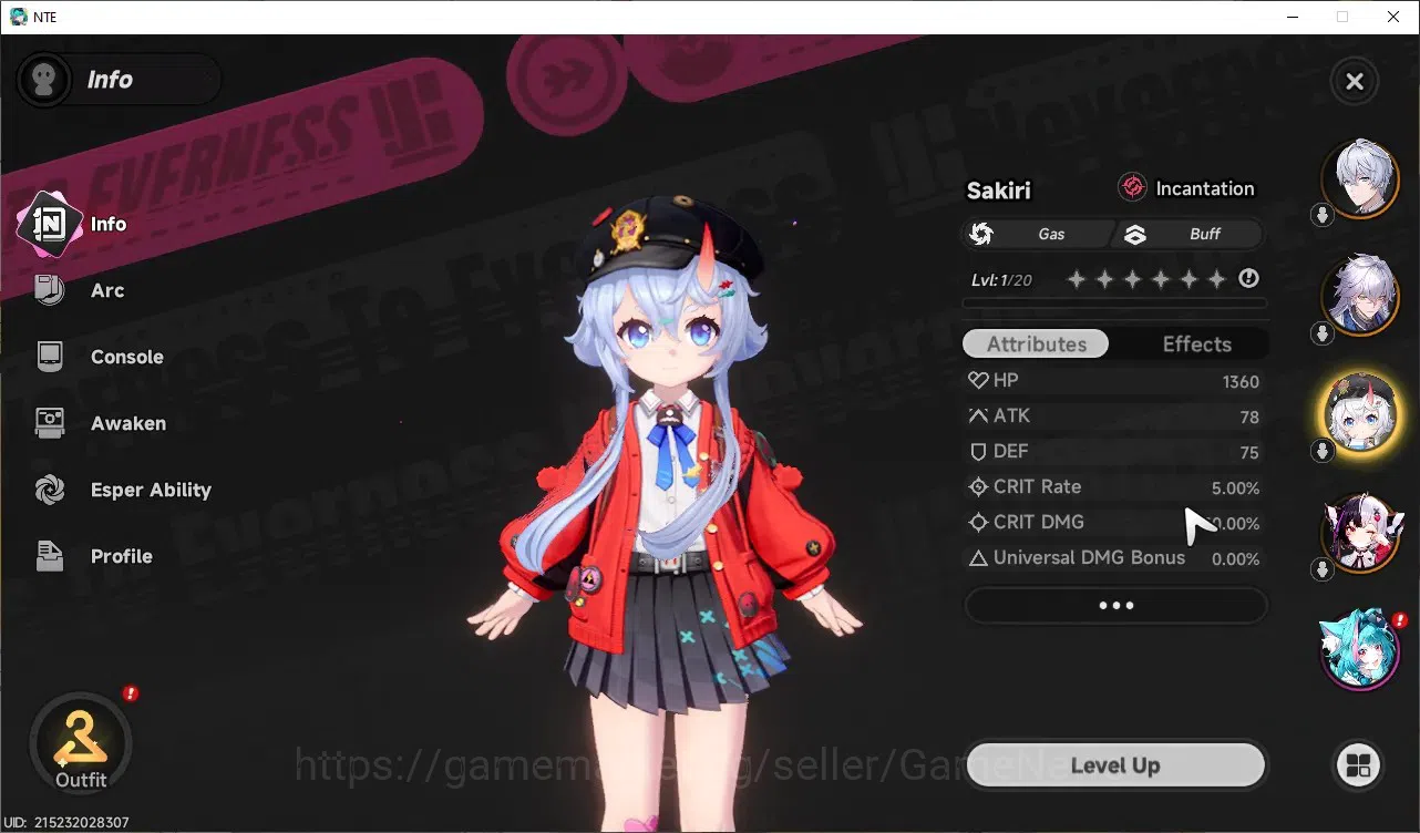 Neverness to Everness Accounts GLOBAL Europe|HL 3|3 SSR (Lacrimosa,Sakiri,Baicang image 4