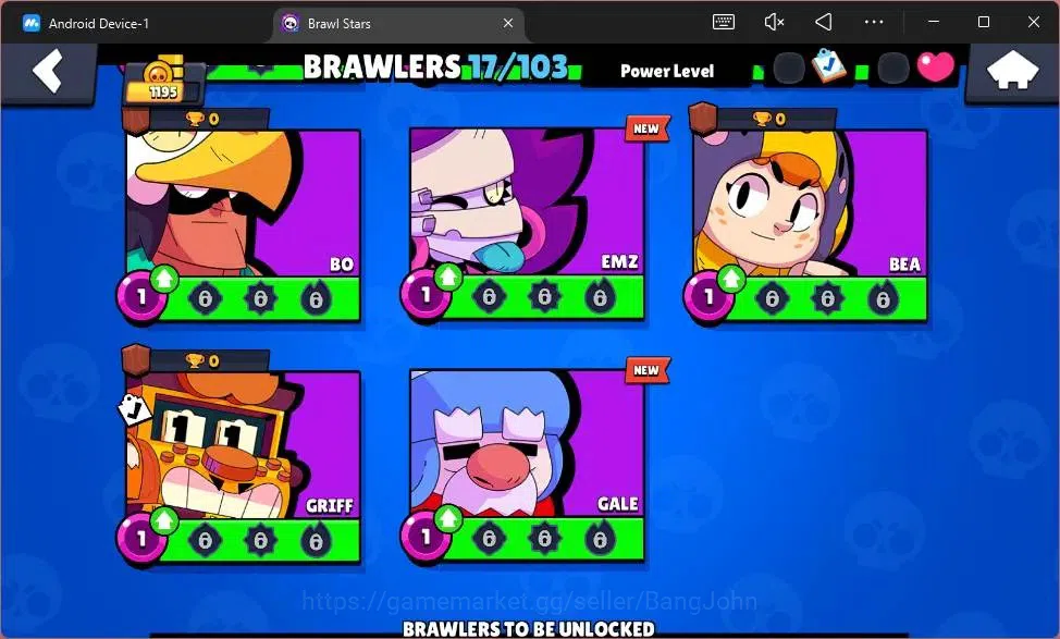 Brawl Stars Accounts Global |1195 Trophy|17 Brawler|2 Lv11 (Darryl,Gus) image 7