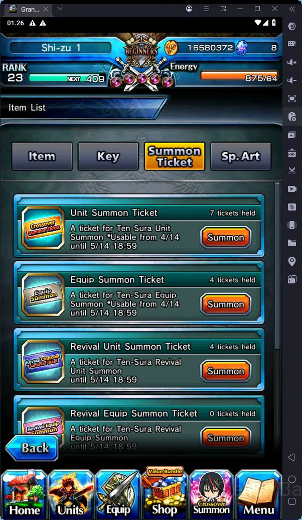 Grand Summoners Accounts [GLOBAL] Rank 23 | 1 Ascend | Shizu + Tw | More De image 4