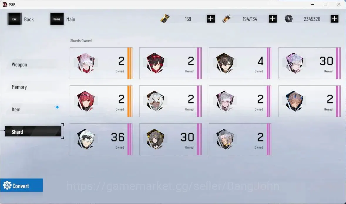 Punishing: Gray Raven Accounts ASIA | Lv35 | S Lucia CW Lv1 | 1x 5*Wep | BC 159 | image 6