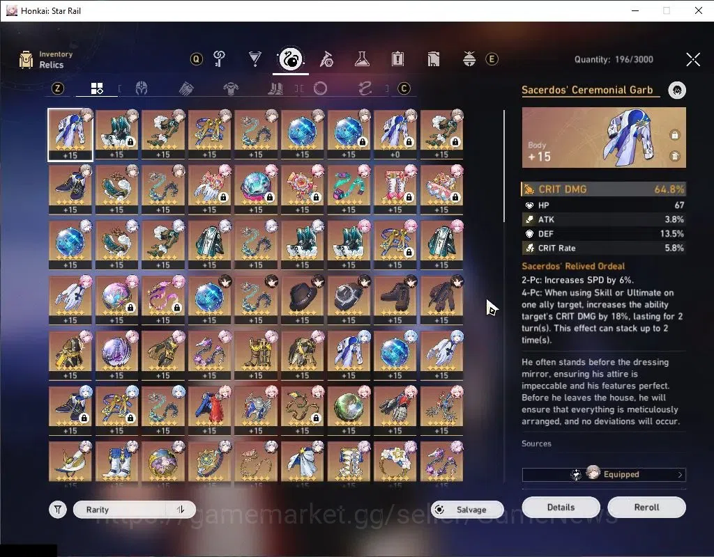 Honkai Star Rail Accounts Asia|TL 70|5 PremTeam|20 Limited|(Castorice,Phaino image 10