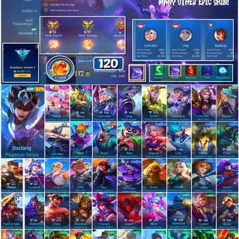 Mobile Legends: Bang Bang Accounts #4706 120 Skins | Badang Pegasus Seiya (SAINT SEIYA) | Nana Stardust Dreamer (EPIC