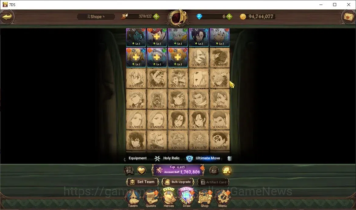 The Seven Deadly Sins: Grand Cross Accounts Global|1,7M CC|32 LS|1 LR+5 UR|Elizabeth,Nemesis M image 8