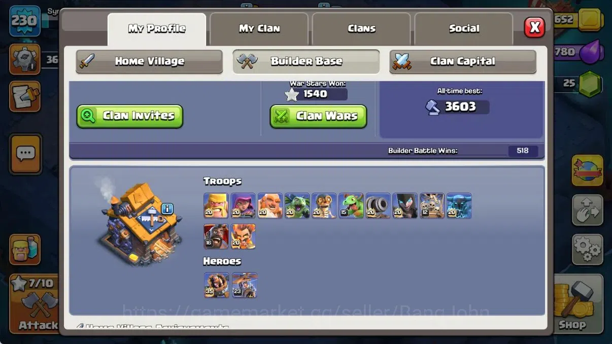 Clash of Clans Accounts Global | TH 18-BH 10|LVL 230|HH 12|AQ 105 Max,MP 9 image 19