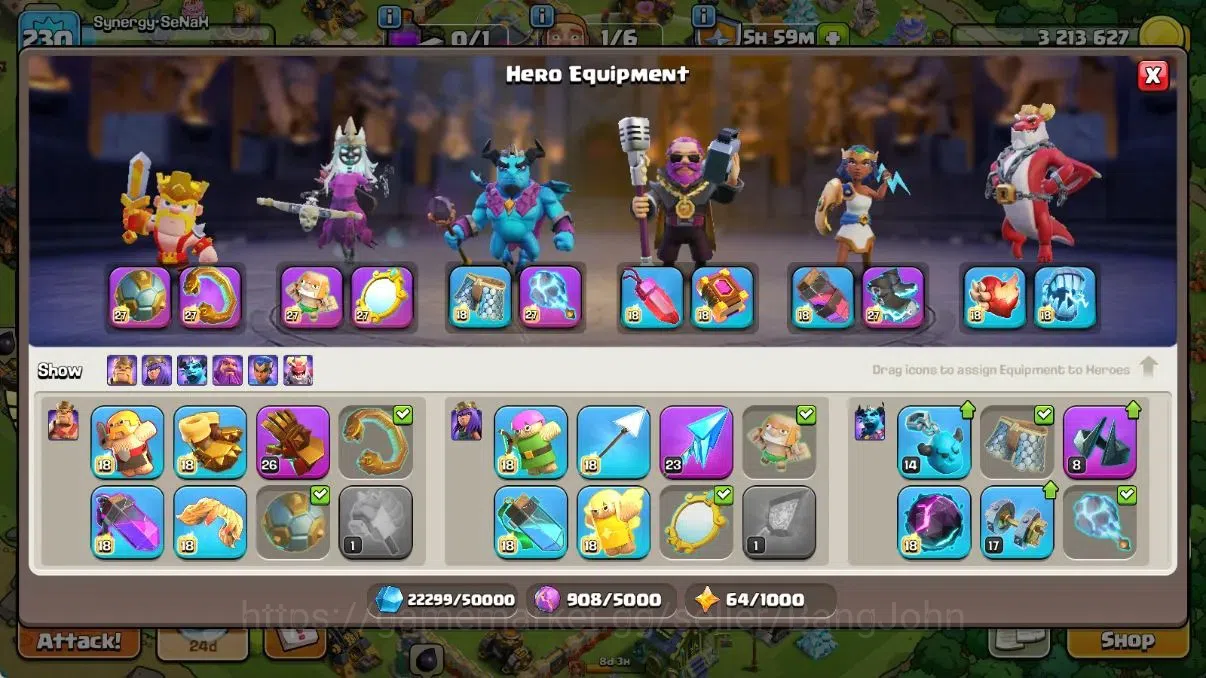 Clash of Clans Accounts Global | TH 18-BH 10|LVL 230|HH 12|AQ 105 Max,MP 9 image 8