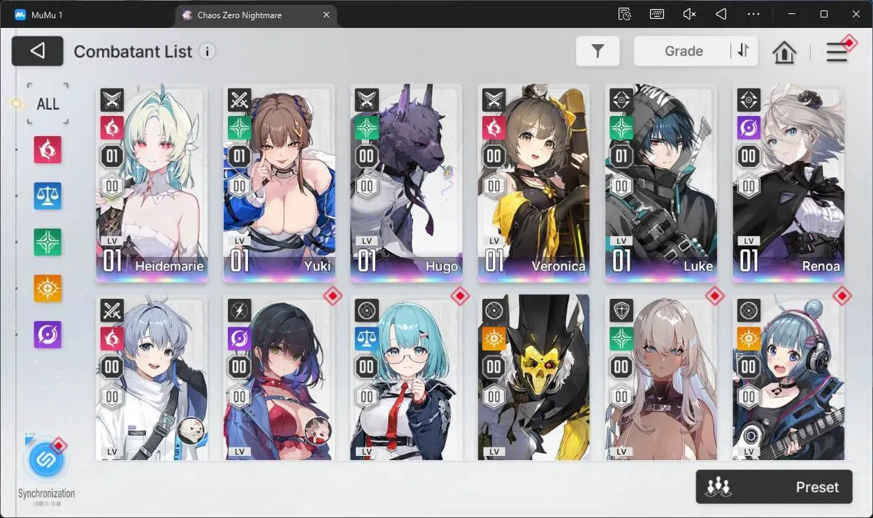 Chaos Zero Nightmare Accounts ASIA | Lv54 | SSR 6 | Heidemarie ME1 | Yuki ME1 |  image 3