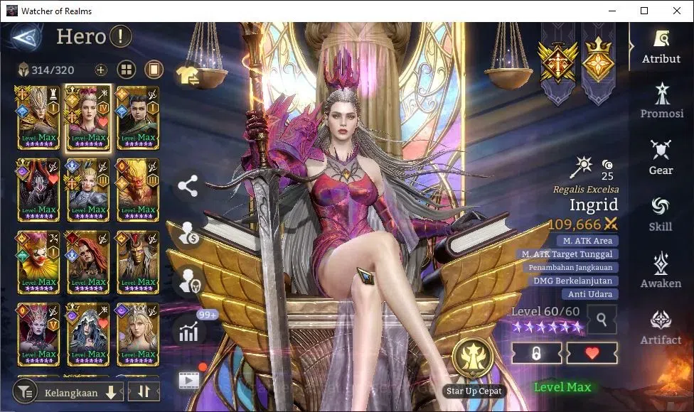 Watcher of Realms Accounts GLOBAL 60x|8M Power|11 Lord[IngridA4,Ezareth,Laya, image 9