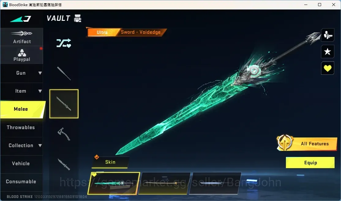 Blood Strike Accounts Collab Skin ASIA | 2 Ultra Melee: Sword-Voidedge,One-Handed-Axe| 1 EVO Gun: FAL-Evolved Draco|8 Collab 1