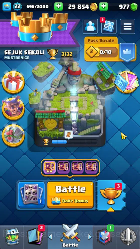 Clash Royale Accounts Starter Lvl 22|Trophy 3132|KTL 9|Fresh Starter|Limited Skin|Card 64| 3 Evo, 14 Epic, 24 Rare, 26