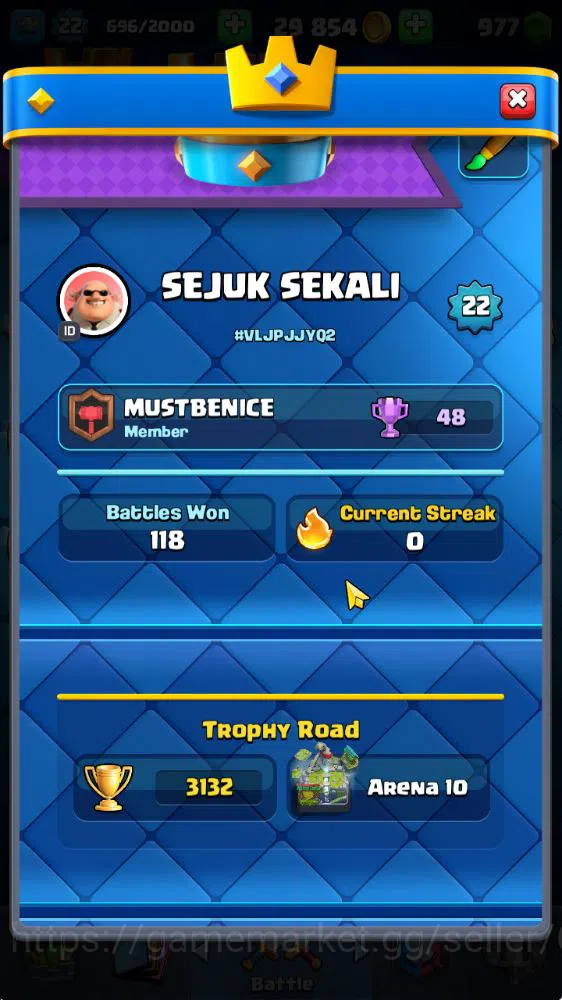 Clash Royale Accounts Starter Lvl 22|Trophy 3132|KTL 9|Fresh Starter|Limited Skin|Card 64| 3 Evo, 14 Epic, 24 Rare, 26 2