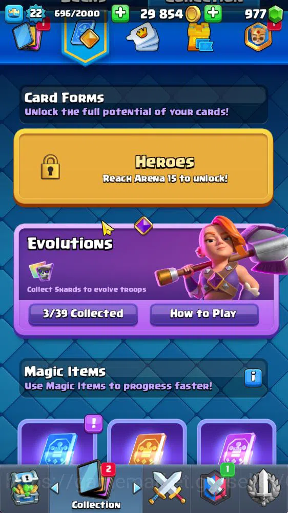 Clash Royale Accounts Starter Lvl 22|Trophy 3132|KTL 9|Fresh Starter|Limited Skin|Card 64| 3 Evo, 14 Epic, 24 Rare, 26 4
