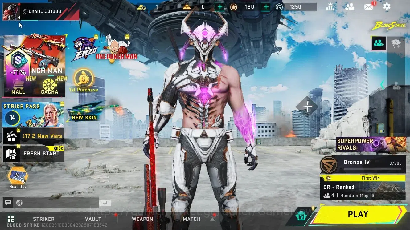 Blood Strike Accounts Others ASIA|ULTRA (ZERO-Nullifier)|Legendary Guns (M700, QBZ95-Blood Vengenace)|Loot Crate-Fallen 1