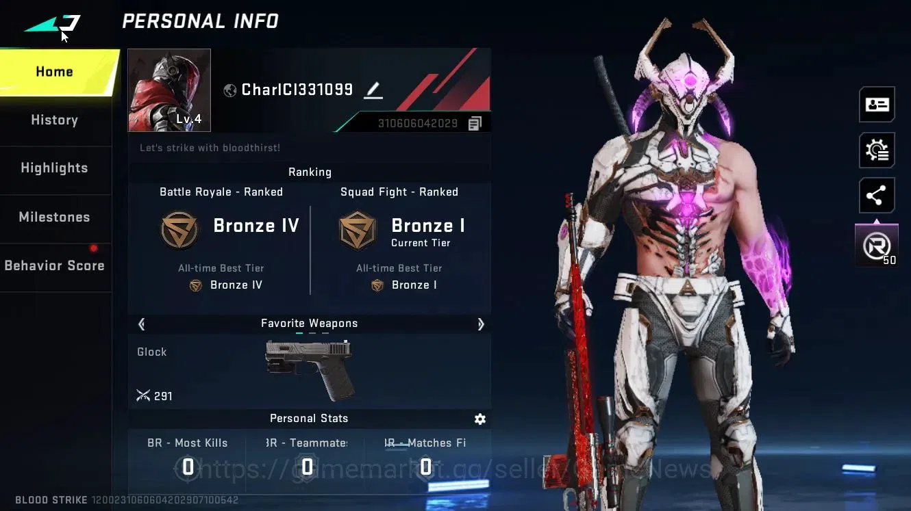 Blood Strike Accounts Others ASIA|ULTRA (ZERO-Nullifier)|Legendary Guns (M700, QBZ95-Blood Vengenace)|Loot Crate-Fallen 2