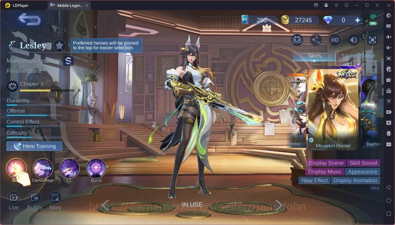 Mobile Legends: Bang Bang Accounts Global|Hero 118|Skin 211|Renowned|KOF Karina|Lucky image 18