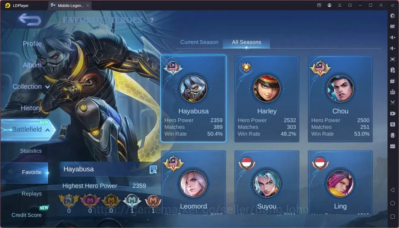 Mobile Legends: Bang Bang Accounts Global|Hero 118|Skin 211|Renowned|KOF Karina|Lucky image 4