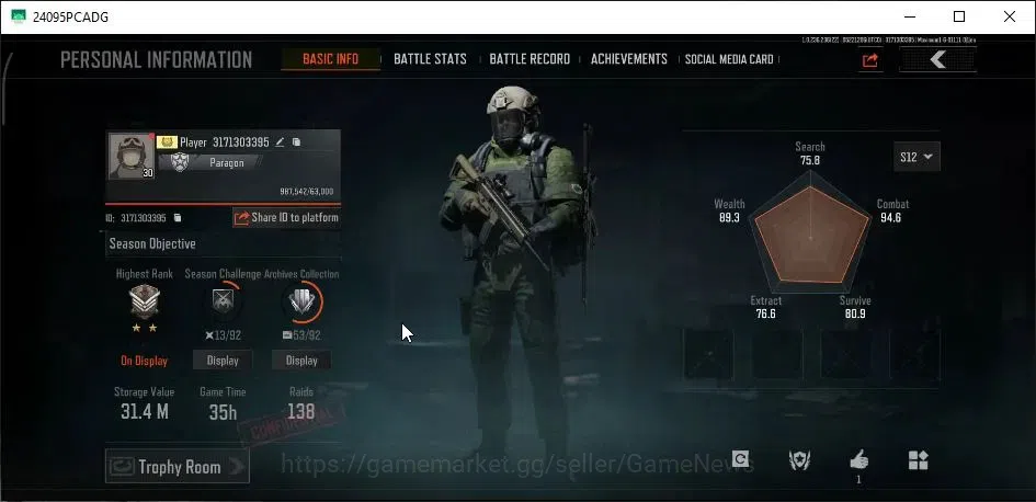 Arena Breakout Accounts MOBILE|Lv30|SV 31M|CV 20,8M|Paragon|Peace Set|AKS image 2