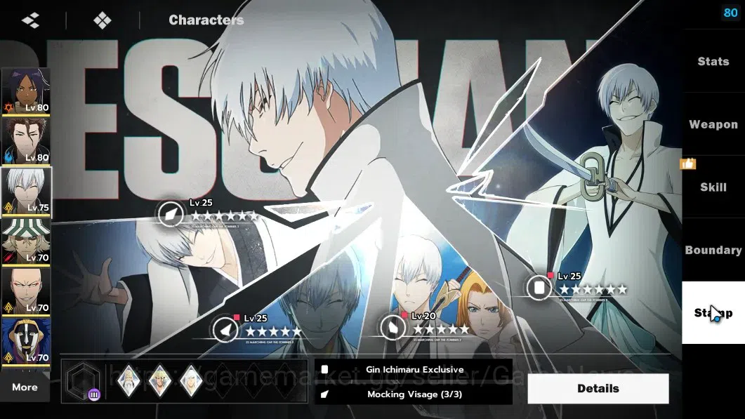 BLEACH: Soul Resonance Accounts NuverseSEA|LV 72|14 SSR[Aizen,Gin,UraharaB1,Ikkaku image 11