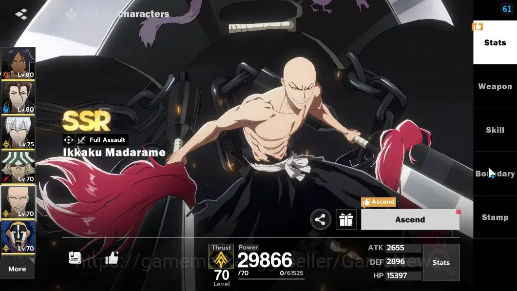 BLEACH: Soul Resonance Accounts NuverseSEA|LV 72|14 SSR[Aizen,Gin,UraharaB1,Ikkaku image 16
