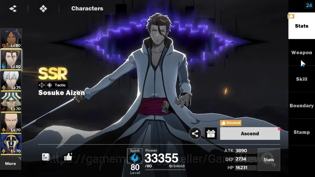 BLEACH: Soul Resonance Accounts NuverseSEA|LV 72|14 SSR[Aizen,Gin,UraharaB1,Ikkaku image 6