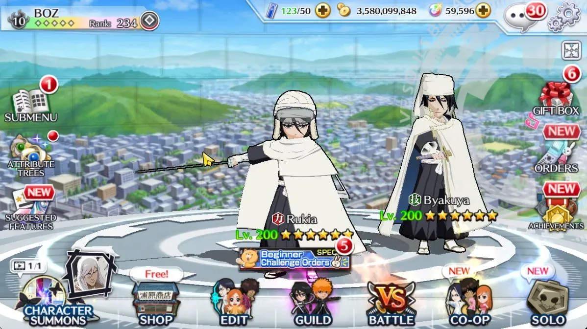Bleach: Brave Souls Accounts High-End Global | 1M BP+59K Orb |End Game|Byakuya,Rukia TYBW26 |Aizen,Grimmjow 11th|Rukia 1