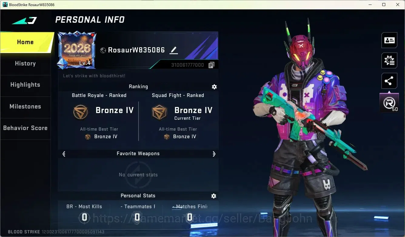 Blood Strike Accounts ASIA | Collab MCX-EVA-00 | Legendary Glock-Glacier image 2