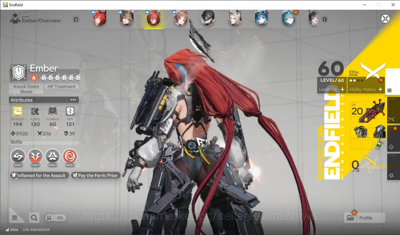Arknights: Endfield Accounts Asia Lv51|6 SSR[Laevatain+Sign,Gilberta,Ember+Sign image 4
