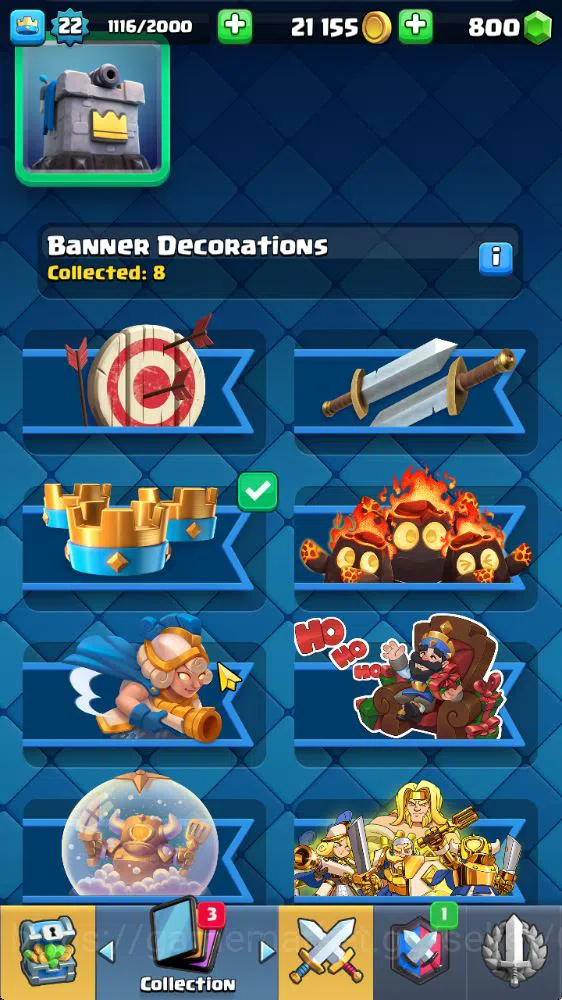 Clash Royale Accounts Starter Lvl 22|Trophy 3079|KTL 9|Fresh Starter|Limited Skin|Card 63| 3 Evo 16 Epic 22 Rare, 25 8