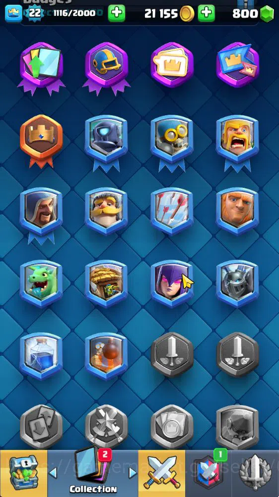 Clash Royale Accounts Starter Lvl 22|Trophy 3079|KTL 9|Fresh Starter|Limited Skin|Card 63| 3 Evo 16 Epic 22 Rare, 25 9
