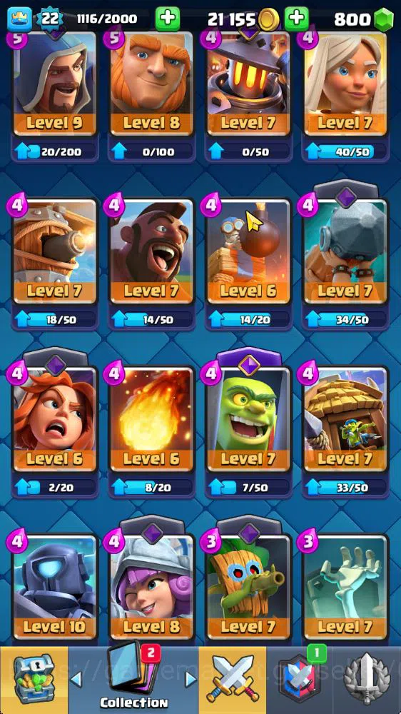 Clash Royale Accounts Starter Lvl 22|Trophy 3079|KTL 9|Fresh Starter|Limited Skin|Card 63| 3 Evo 16 Epic 22 Rare, 25 12