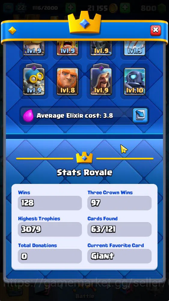 Clash Royale Accounts Starter Lvl 22|Trophy 3079|KTL 9|Fresh Starter|Limited Skin|Card 63| 3 Evo 16 Epic 22 Rare, 25 3