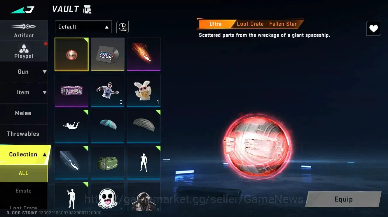 Blood Strike Accounts Collab Skin ASIA|ETERNAL Kala-Whisper Lv3|ULTRA RAN-Pitch Strike,Loot Crate-FallenStar|Legendary 12