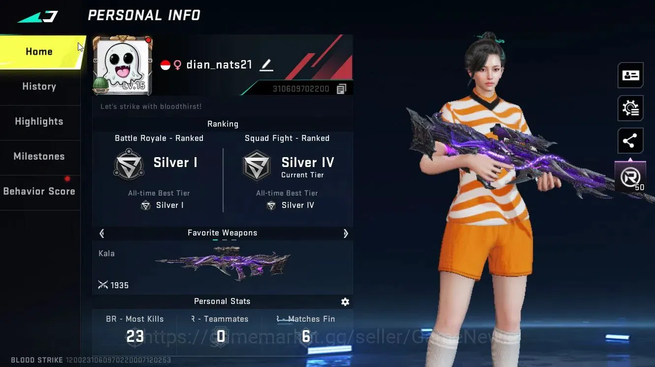 Blood Strike Accounts Collab Skin ASIA|ETERNAL Kala-Whisper Lv3|ULTRA RAN-Pitch Strike,Loot Crate-FallenStar|Legendary 2