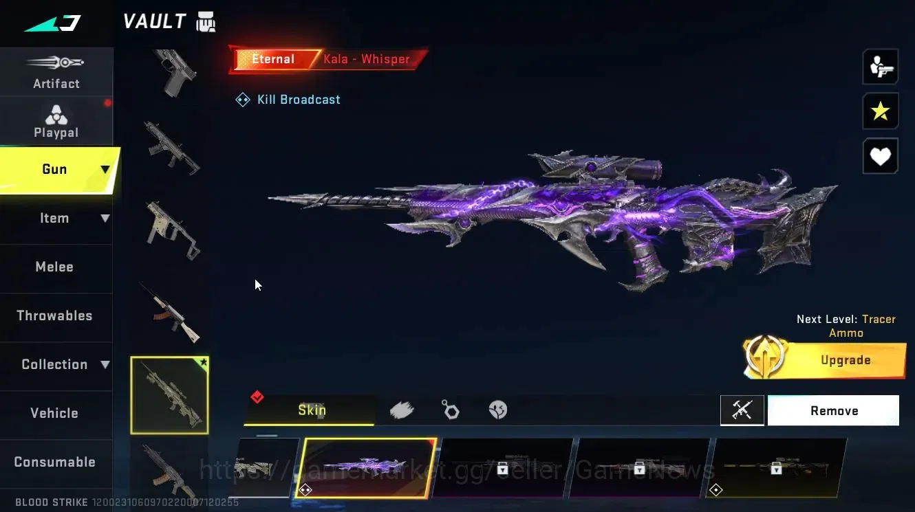 Blood Strike Accounts Collab Skin ASIA|ETERNAL Kala-Whisper Lv3|ULTRA RAN-Pitch Strike,Loot Crate-FallenStar|Legendary 7