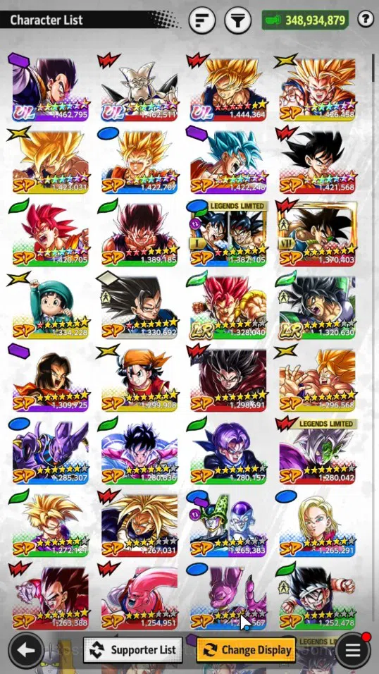 Dragon Ball Legends Accounts High-End Android | Lvl 150|348M Total Power|2K CC|2 LR|3 UL|LR SSG Shallet,Broly Fury|UL O 6