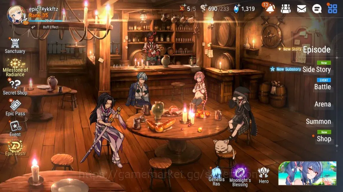 Epic Seven Accounts Starter Global Unverif|Starter|4ML(LQC,Belian,SNYulha,EAA Fumyr)|PoH+BlessON|Theater 10
