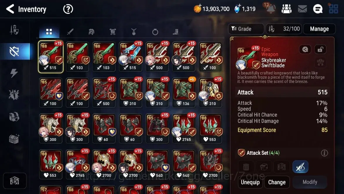 Epic Seven Accounts Starter Global Unverif|Starter|4ML(LQC,Belian,SNYulha,EAA Fumyr)|PoH+BlessON|Theater 12