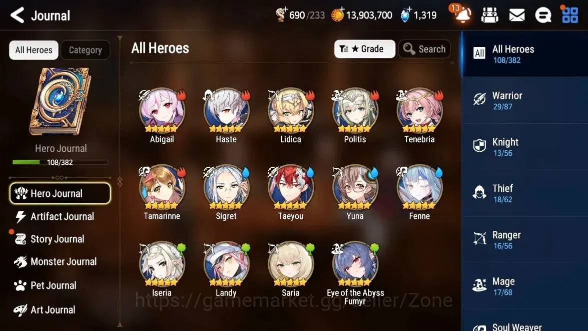 Epic Seven Accounts Starter Global Unverif|Starter|4ML(LQC,Belian,SNYulha,EAA Fumyr)|PoH+BlessON|Theater 3